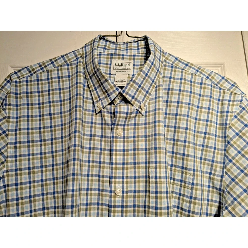 VTG. LL Bean Mens Sz: L Traditional Fit Button Down Shirt Plaid Cotton Pristine! - Picture 5 of 16
